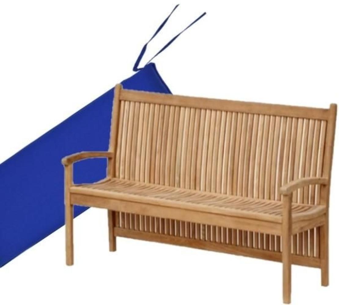 Bankauflage 120 cm x 50 cm für Gartenbank Pescara - blau Bild 1