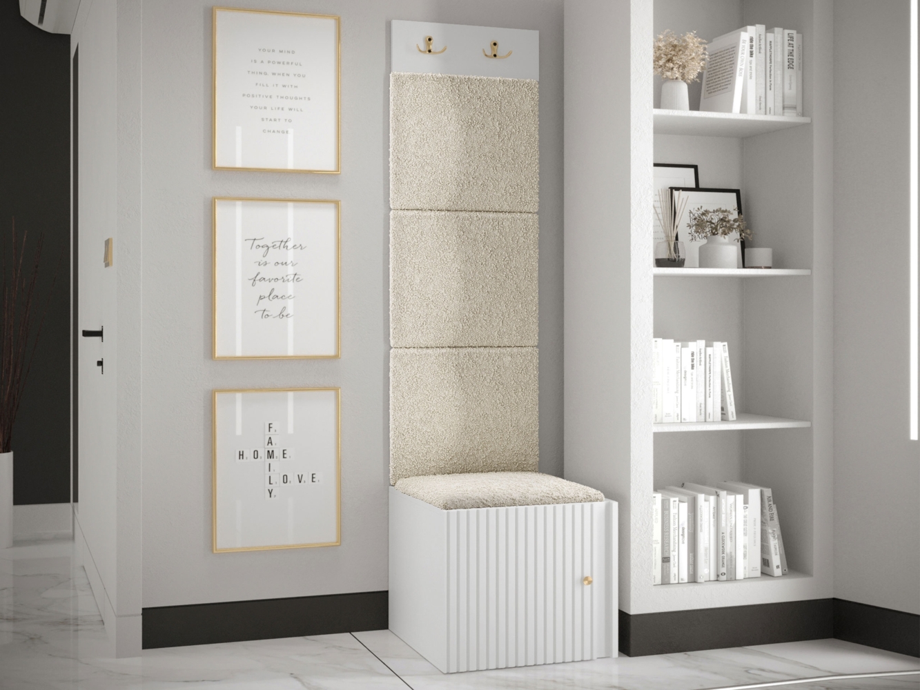 Mirjan24 Garderoben-Set Kirtan Slim XXII, hellgrau, Weiß Bild 1