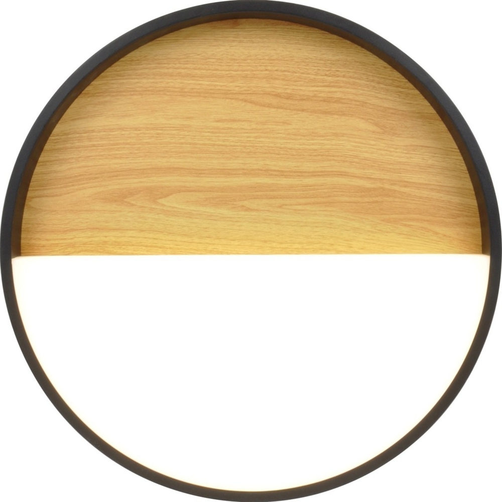 ECO Light 9350 S WO LED-Deckenleuchte VISTA rund Holz schwarz 3000K 30cm Bild 1