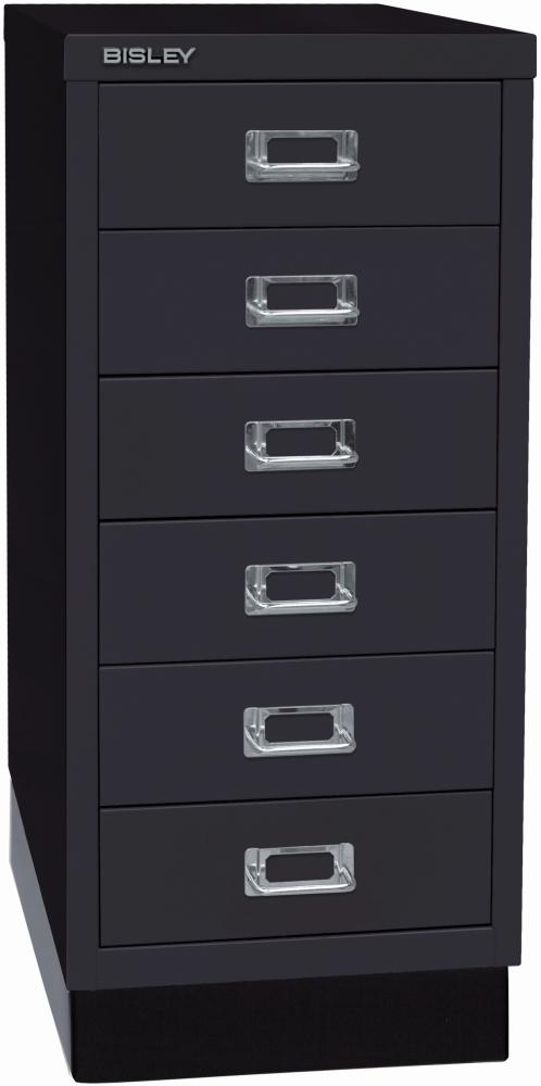 Bisley MultiDrawer™, 29er Serie mit Sockel, DIN A4, 6 Schubladen, Farbe schwarz Bild 1