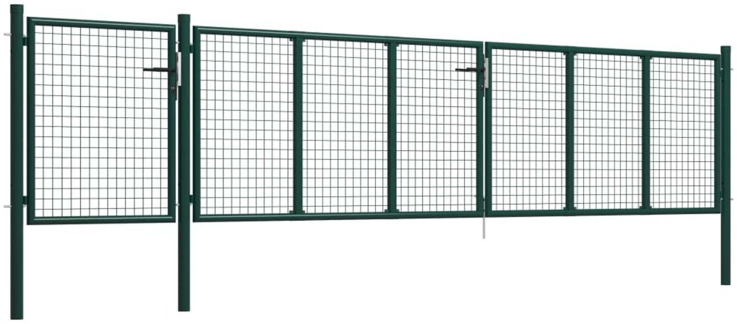 vidaXL Gartentor aus Stahl 500 x 75 cm Grün 144316 Bild 1