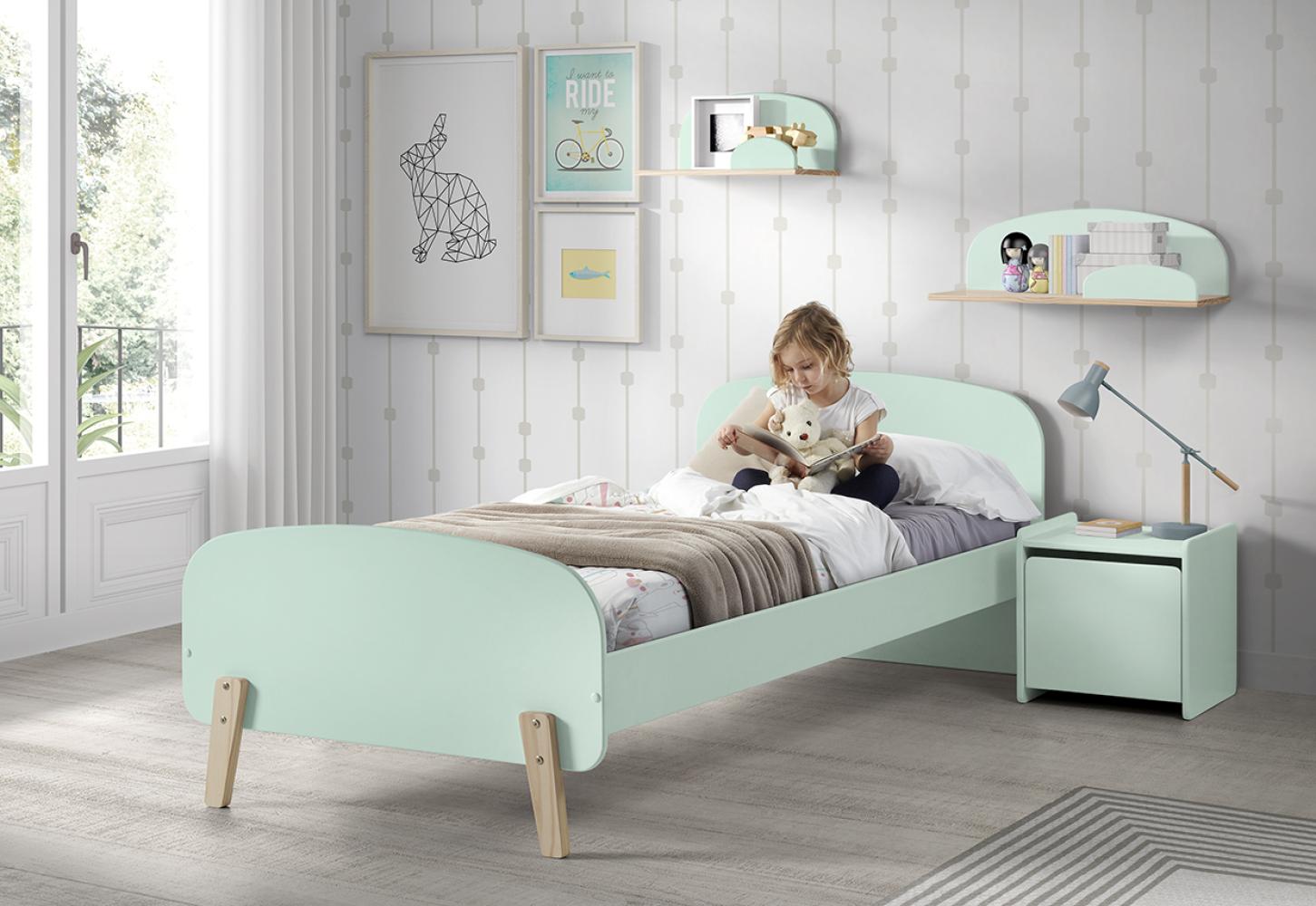 Set Kiddy best. aus Einzelbett, Nachtkonsole, Wandregal 65 cm und Wandregal 45 cm Bild 1