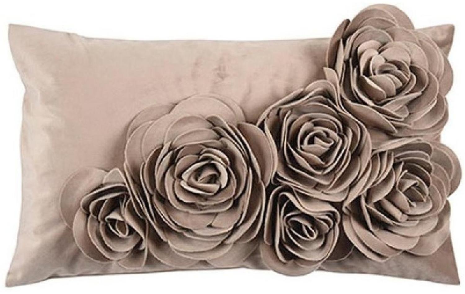 PAD Kissenhülle Samt Floral Taupe (30x50cm) 10154-C50-3050 Bild 1