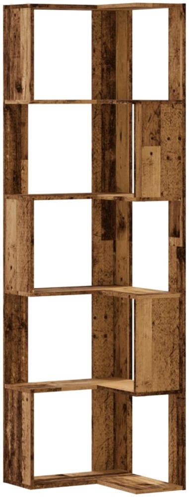 vidaXL Eck-Bücherregal 5 Böden Altholz-Optik 50x50x179cm Holzwerkstoff 852589 Bild 1