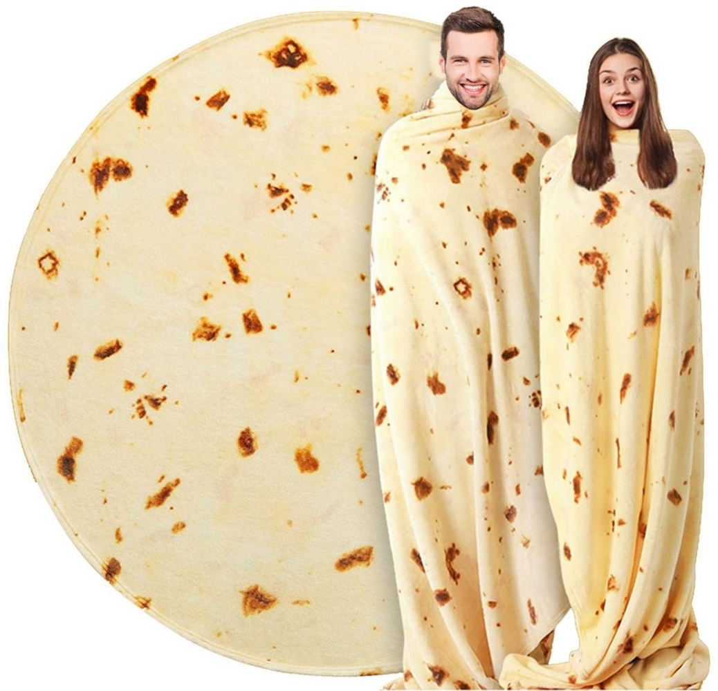 Wohndecke Wohndecke Burrito Wohndecke Runde Taco Wohndecke Weiche Warme 180cm, ZEUOPQ, Praktische Geschenke, für Couch, Bett, Camping oder als Vorleger Bild 1