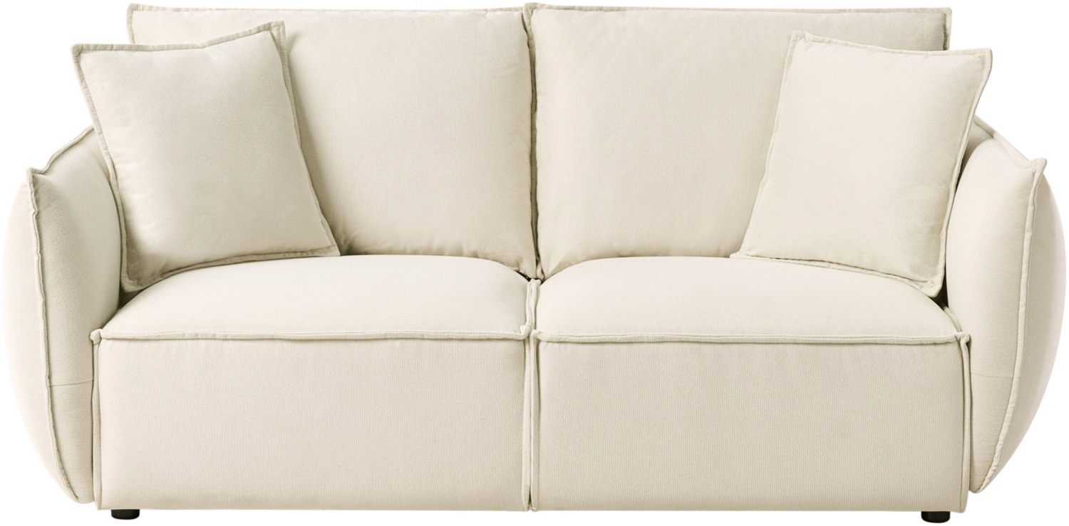 Sofa 3-Sitzer KUNES Stoff Hellbeige Bild 1