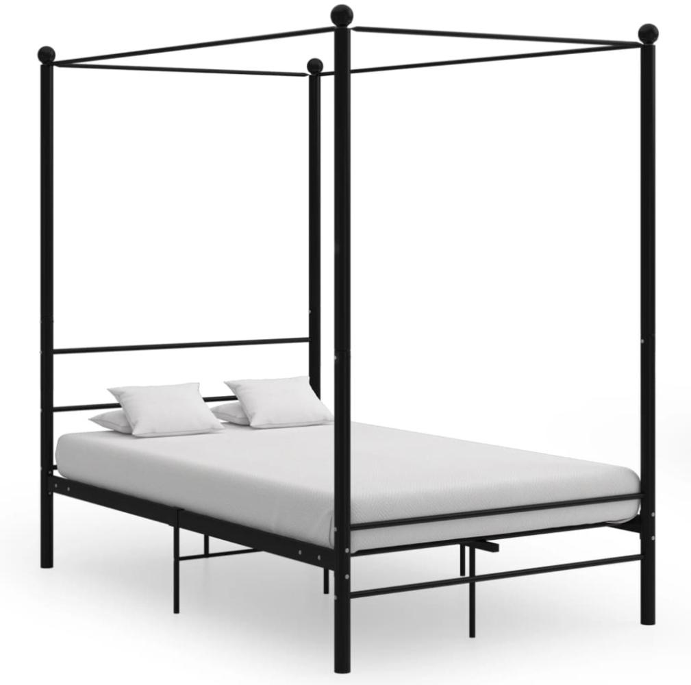 vidaXL Himmelbett Schwarz Metall 120x200 cm 325057 Bild 1