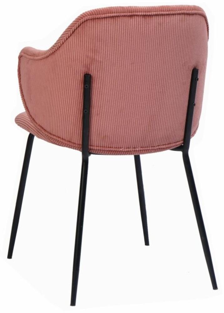 Armlehnstuhl 2er Set mit Texturstoff Rose und Metallgestell 54 x 55 x 83 cm Bild 1