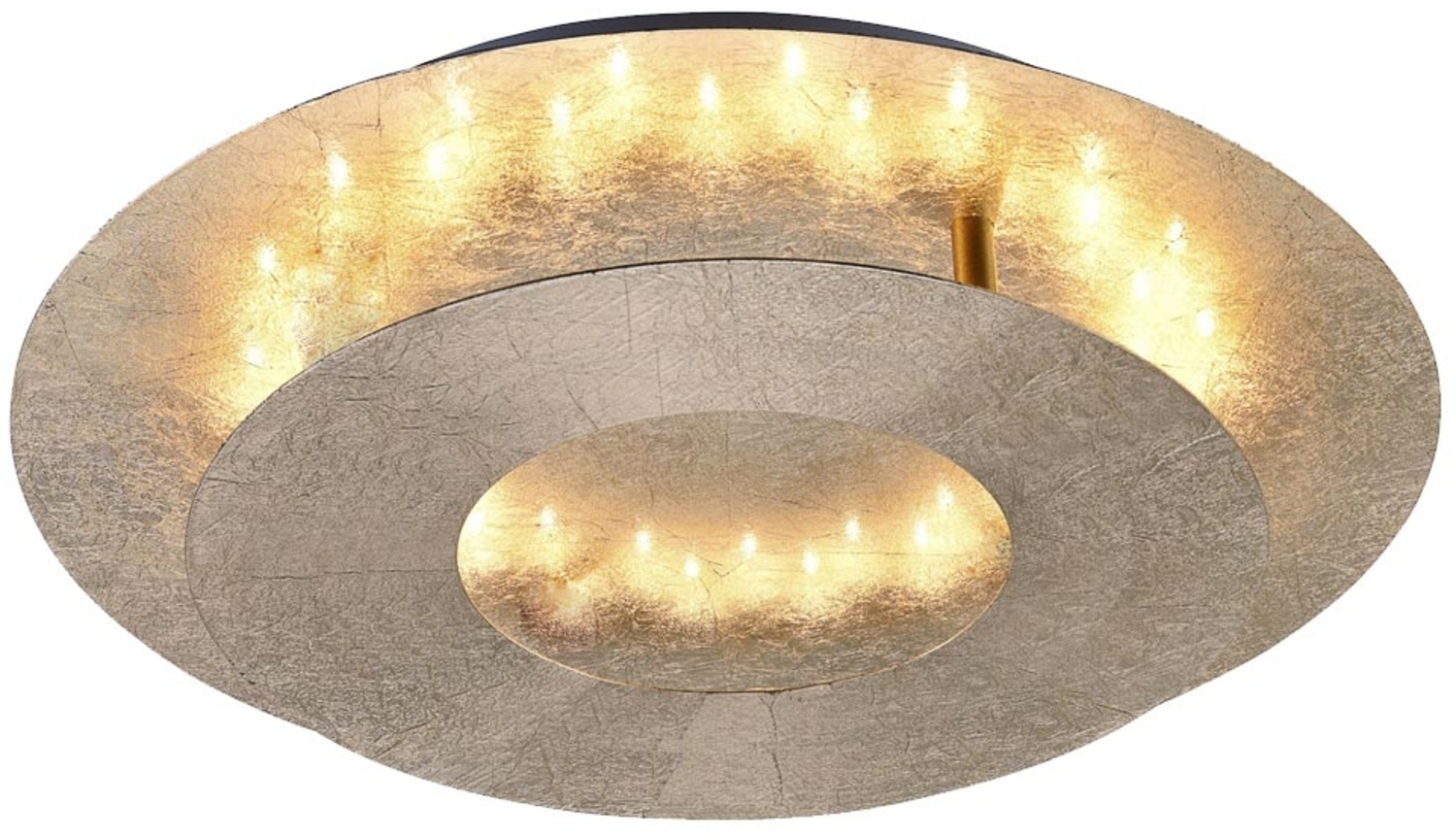 LED Deckenleuchte, Metall, Blattgold Design, drehbar, L 34cm Bild 1