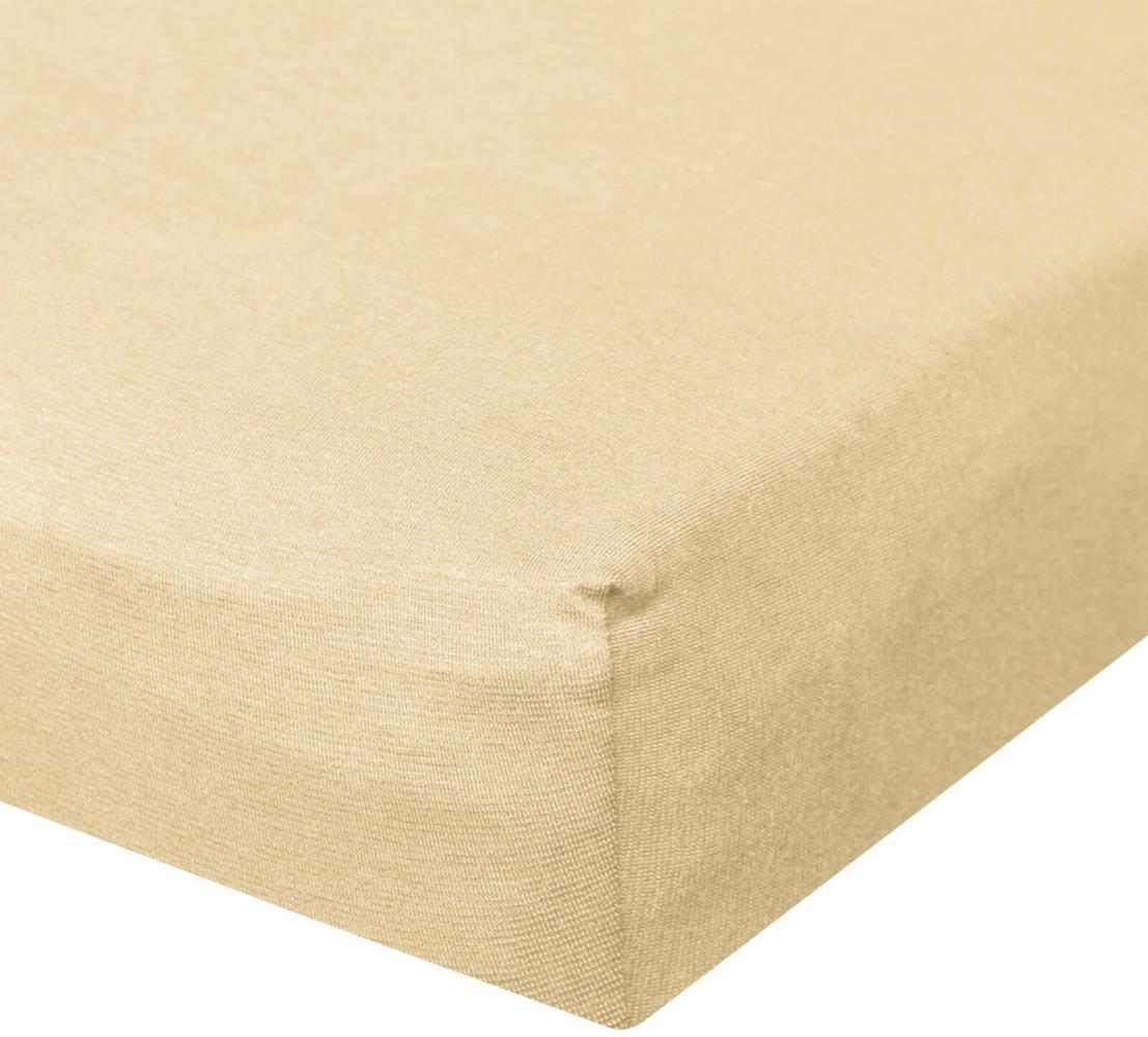 BettwarenShop Jersey Spannbetttuch Ultra-Stretch|180x200 - 200x220 cm| sand Bild 1