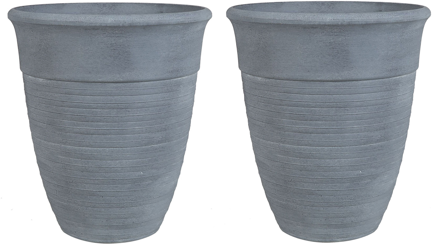 Blumentopf 2er Set grau rund 43 x 43 x 49 cm KATALIMA Bild 1