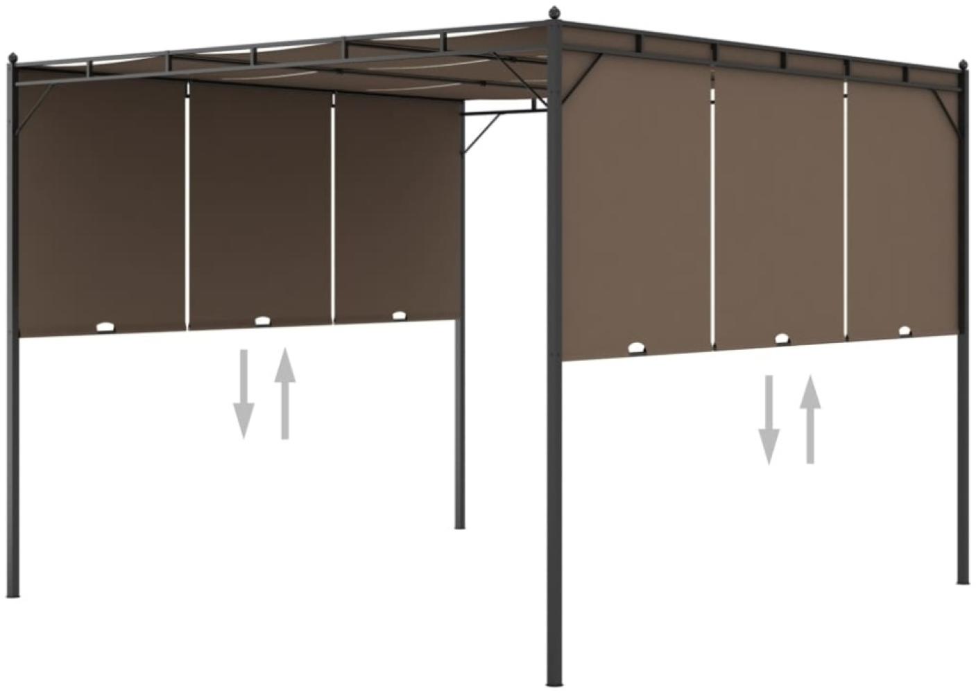 vidaXL Gartenpavillon mit Seitenvorhang 3x3x2,25 m Taupe 312263 Bild 1