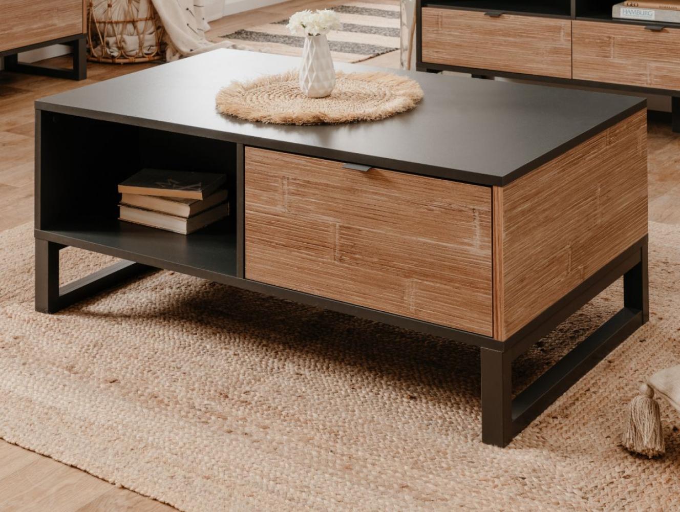 Couchtisch Sumatra in Bambus und anthrazit 108 cm Bild 1