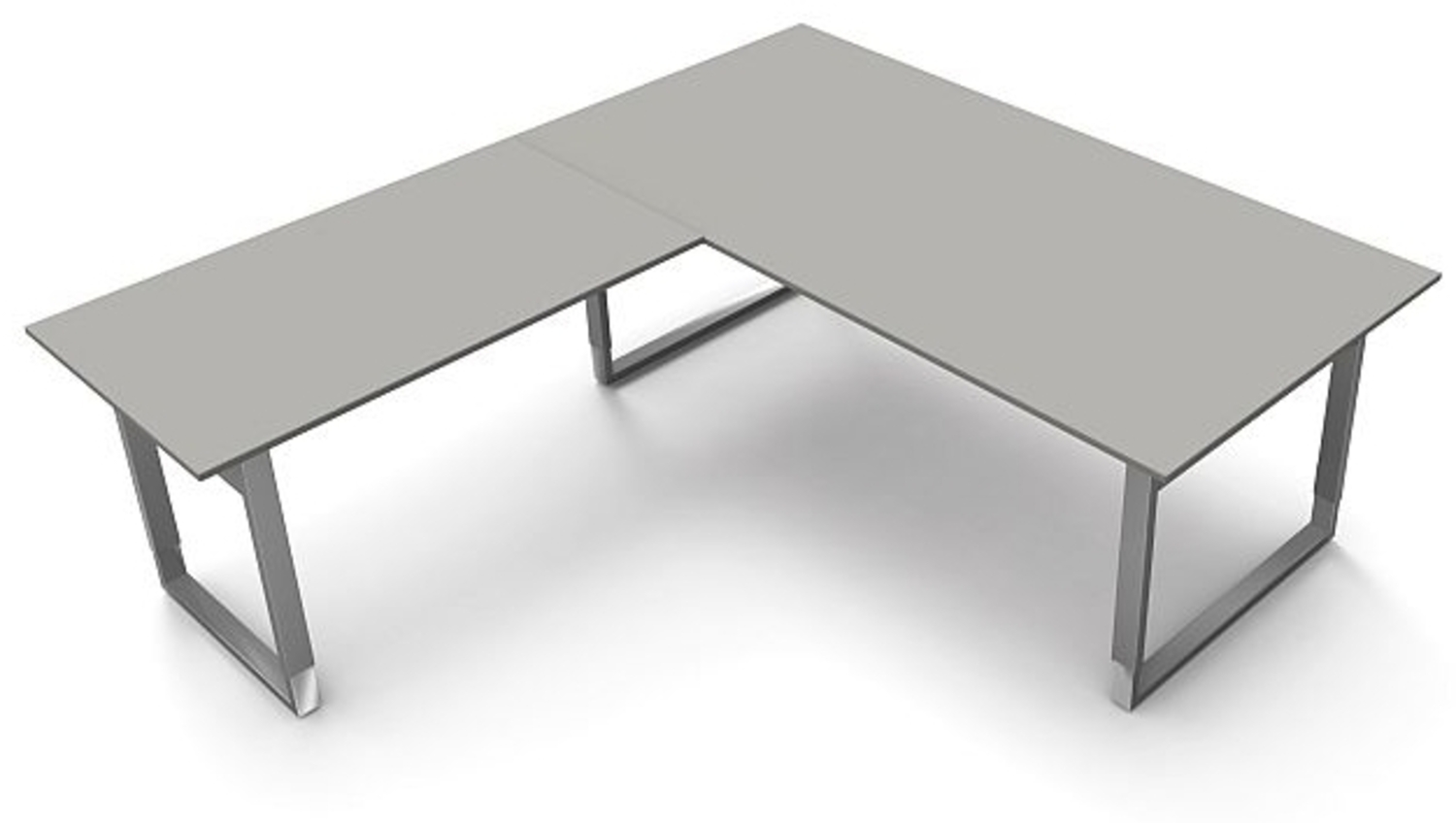 Kerkmann Schreibtisch Besprechungstisch 4068 Form 5 200x100x68-82 cm Bügel-Gestell höhenverstellbar mit Anbautisch Grafit Bild 1