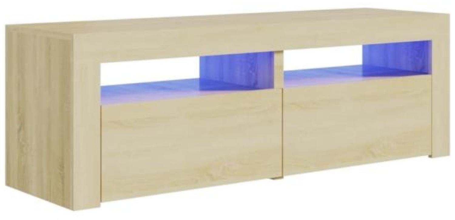 vidaXL TV-Schrank mit LED-Leuchten Sonoma-Eiche 120 x 35 x 40 cm, Mit Beleuchtung [804358] Bild 1