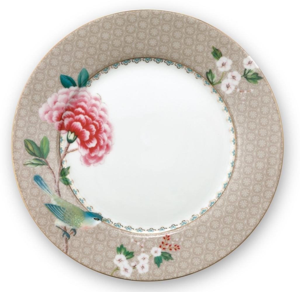 PiP Studio Speiseteller Blushing Birds Teller khaki 21 cm, Plate Blushing Birds Khaki 21cm Bild 1