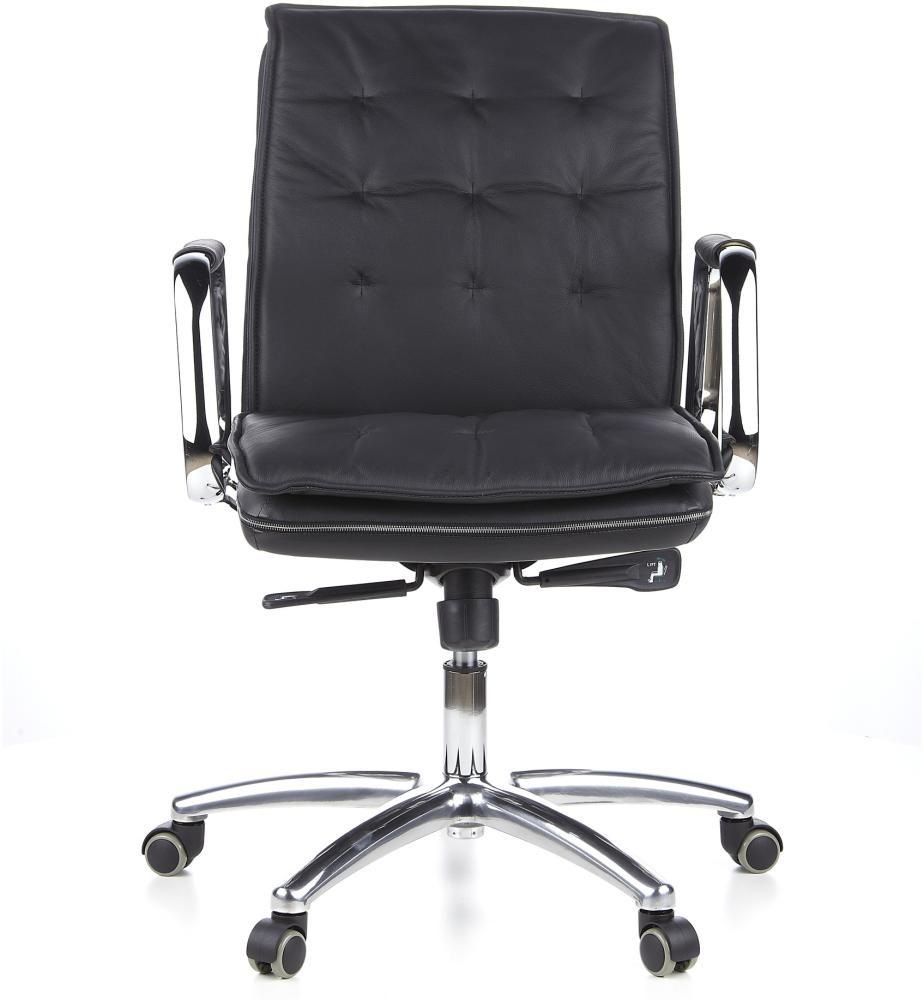 hjh OFFICE Profi Chefsessel VILLA 10 Leder Schwarz Bild 1