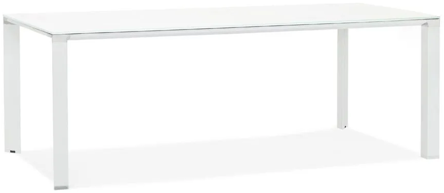 Kokoon Design Schreibtisch Warner Glas Weiß Vierbeinig 200cm Bild 1