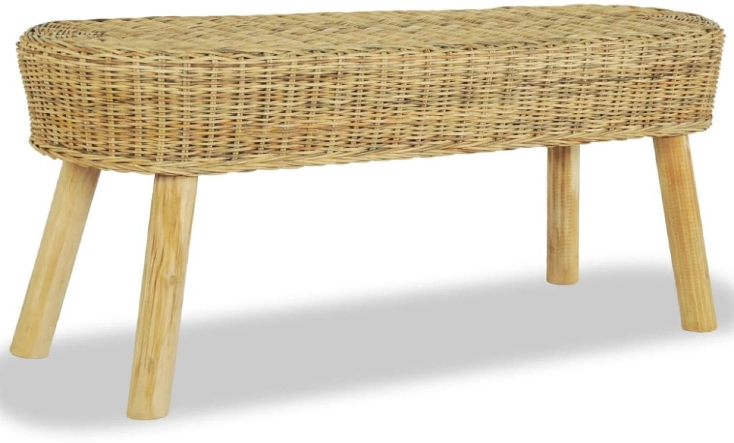 vidaXL Flurbank 110 x 35 x 45 cm Rattan Natur 244579 Bild 1