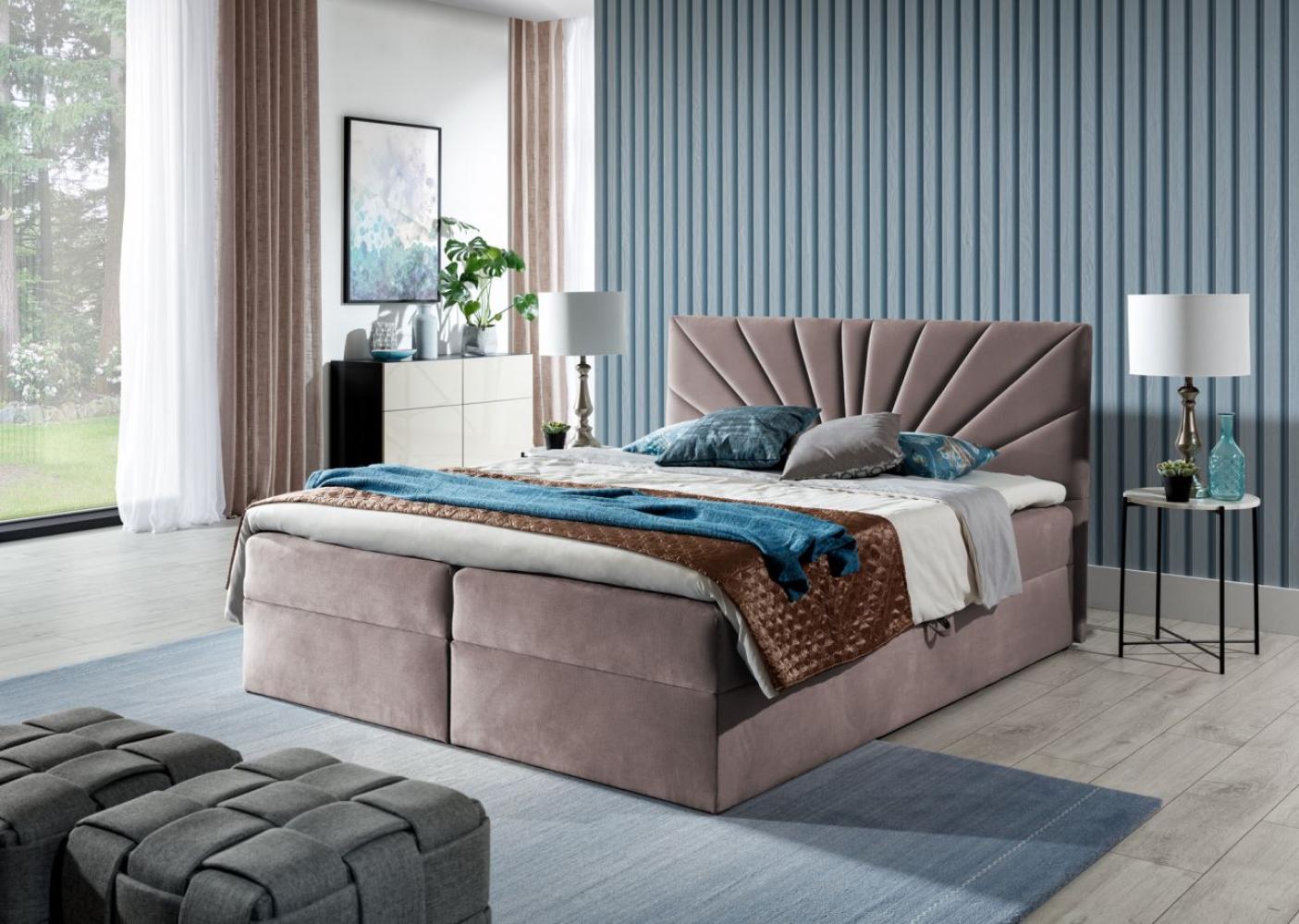 Boxspringbett CARERRA 140x200cm Altrosa Bild 1