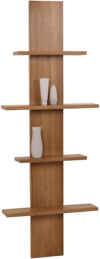 Teak-Wandregal HWC-M72, Badregal Hängeregal Regal, hochwertiges B-Grade-Teak (Kernholz, 20-30 Jahre), 51x56x15cm Bild 1