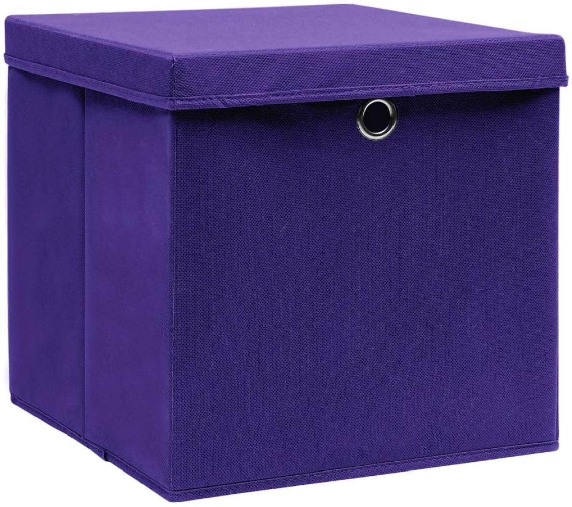 vidaXL Aufbewahrungsboxen mit Deckeln 4 Stk. 28x28x28 cm Lila 325212 Bild 1