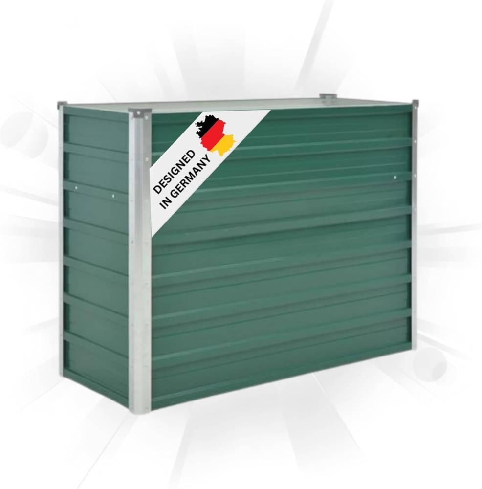 DELUKE® Hochbeet für Garten OSKAR Grün 100x40x77cm Verzinkter Stahl Hochbeet Metall Gartenbeet Kräuterbeet Blumenbeet Beet hoch Frühbeet für Garten Gemüsebeet Bild 1