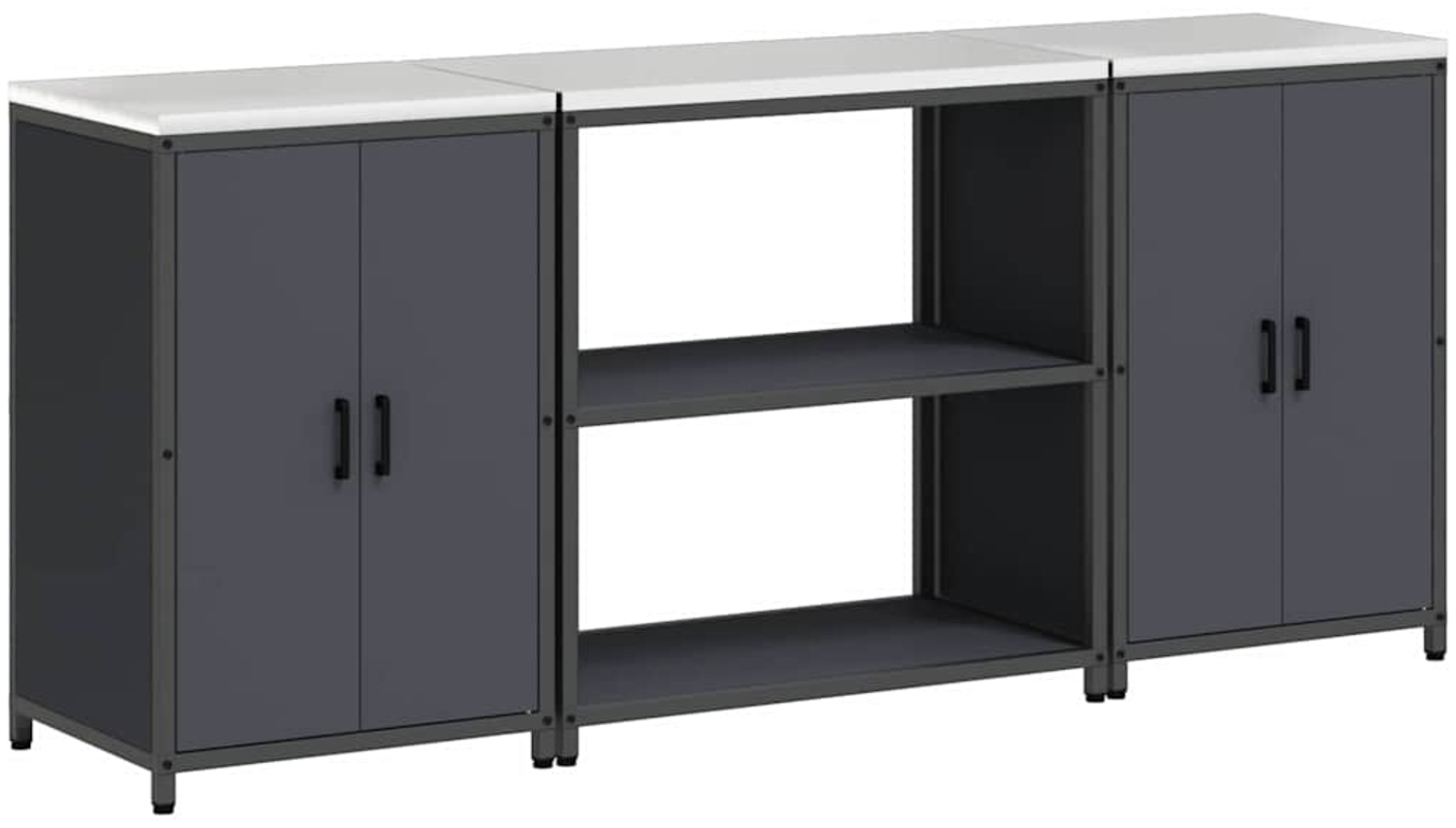 vidaXL Aufbewahrungsset für die Küche mit Regal 3 pcs Anthrazit Stahl 3392668 Bild 1