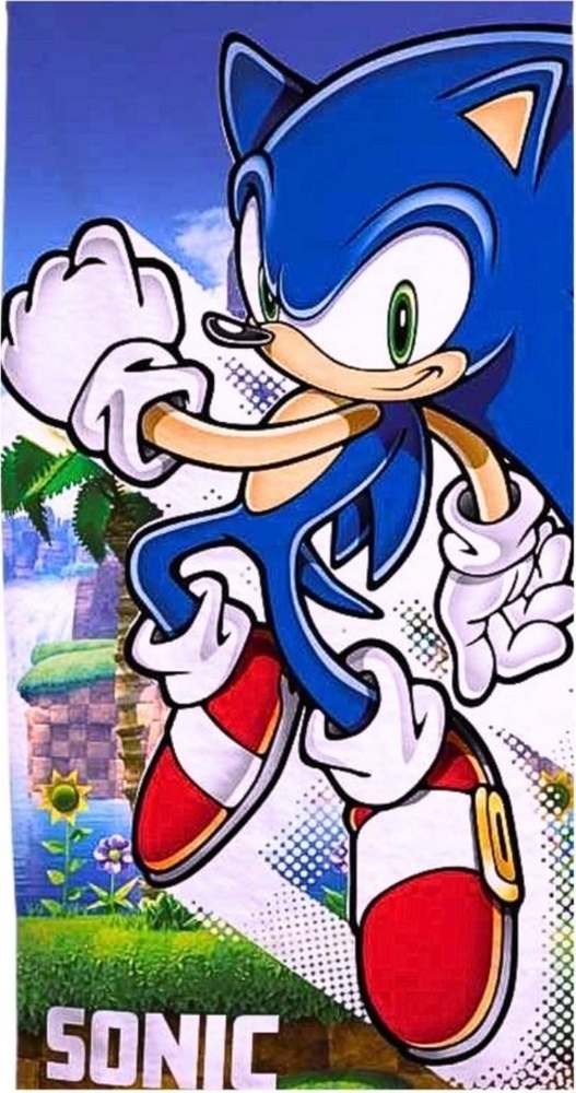 Sonic SEGA Badetuch, Baumwolle, Kinder Strandtuch 70 x 140 cm Bild 1