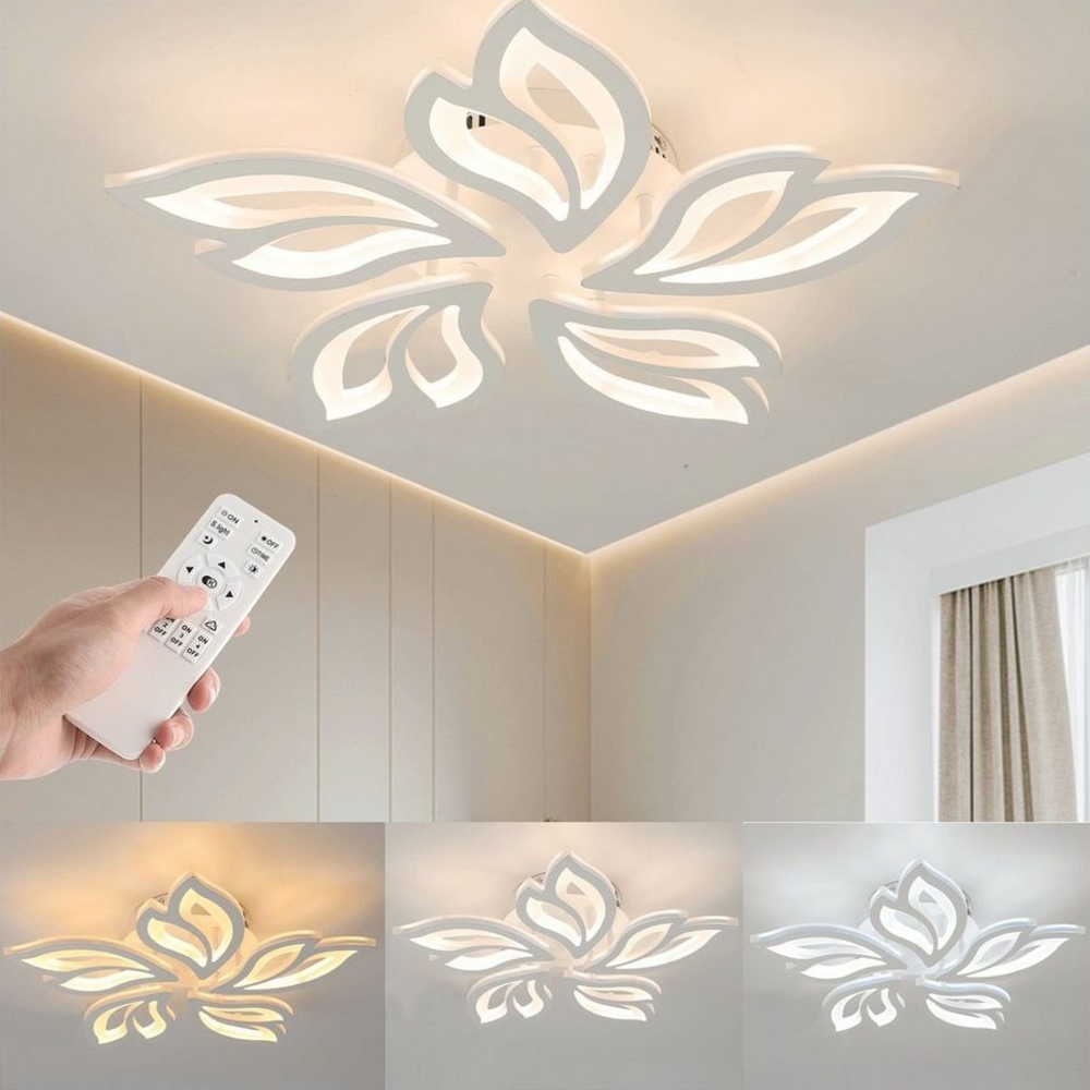 LETGOSPT Deckenleuchte 30W/80W LED Deckenleuchte Wohnzimmer Moderne 4550LM LED Deckenlampe, LED fest integriert, Kaltweiß/Naturweiß/Warmweiß, Dimmbar mit Fernbedienung,Deckenleuchte Esstisch Schlafzimmerlampe Bild 1