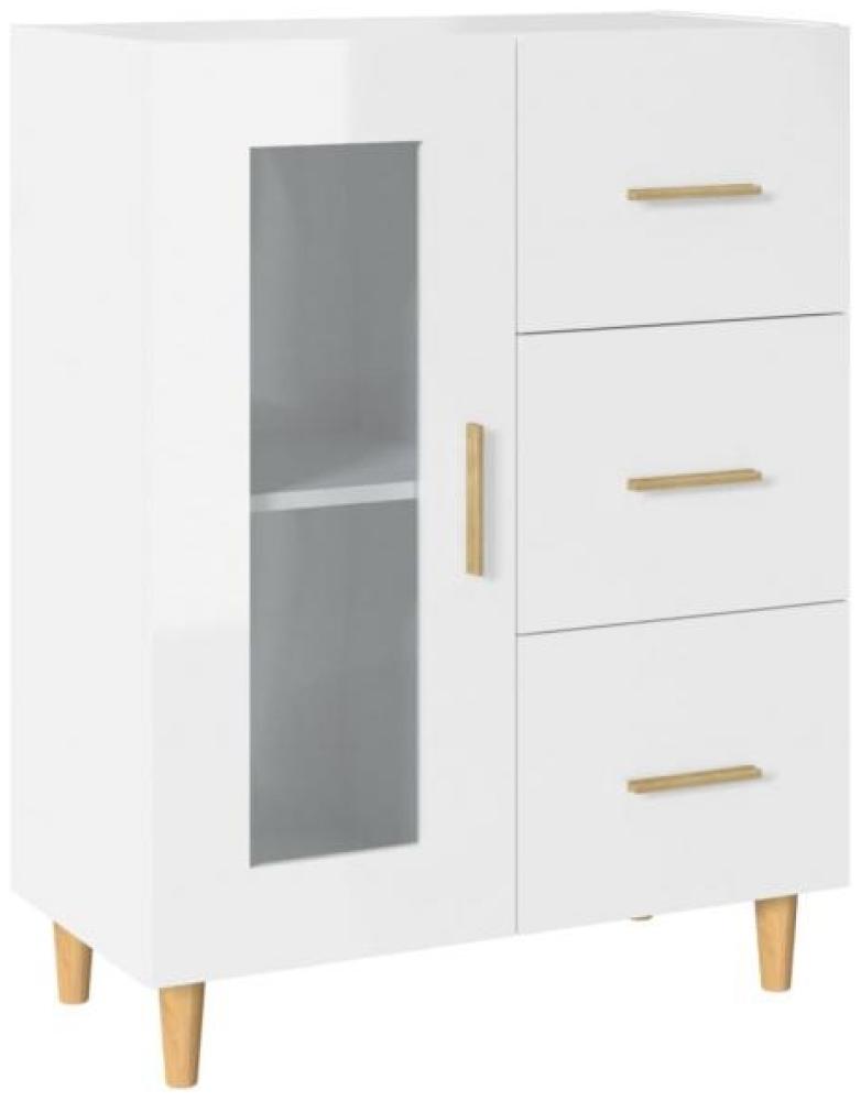 Sideboard Hochglanz-Weiß 69,5 x 34 x 90 cm Holzwerkstoff [812210] Bild 1