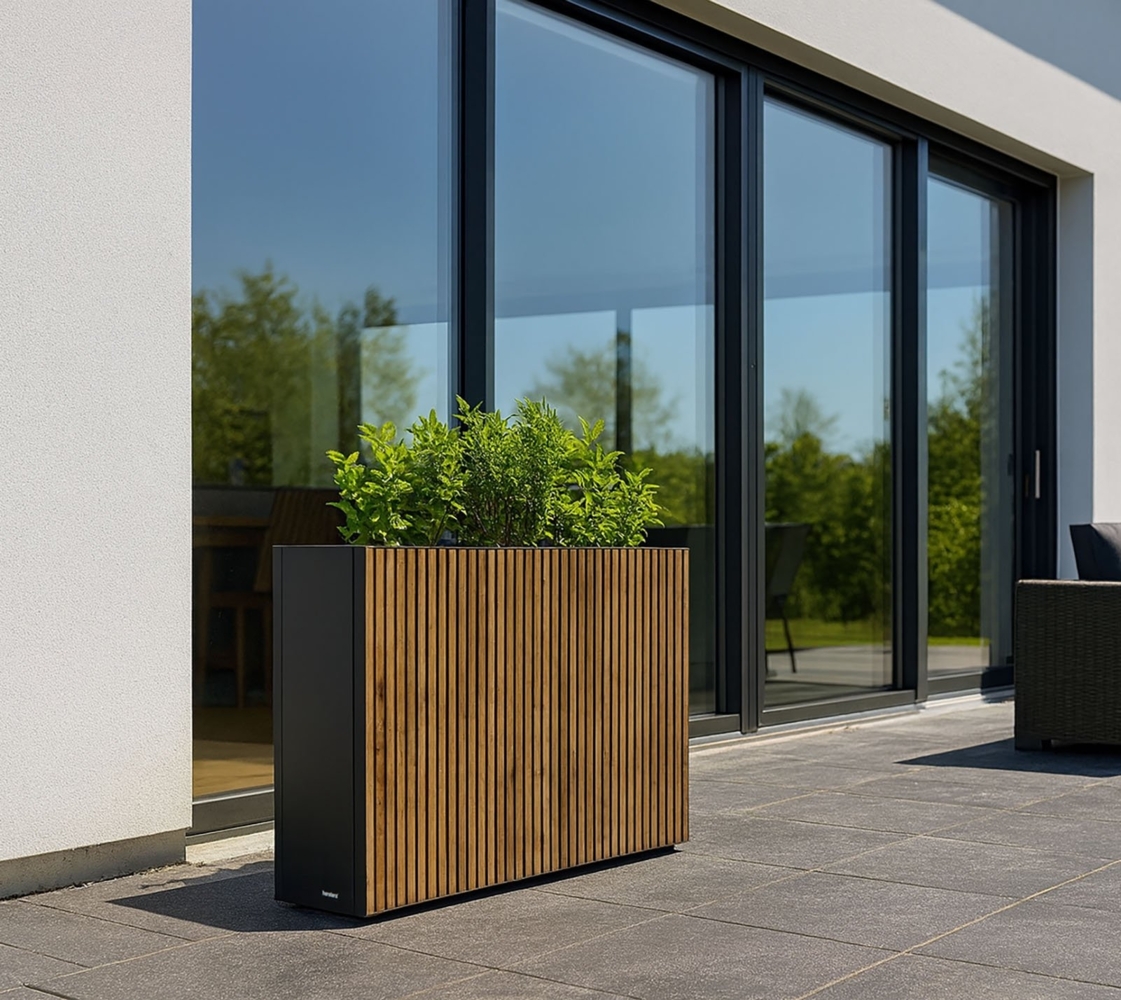 Herstera Garden Deco Planter Divider | rechteckiger Pflanzkübel hoch Outdoor Bild 1