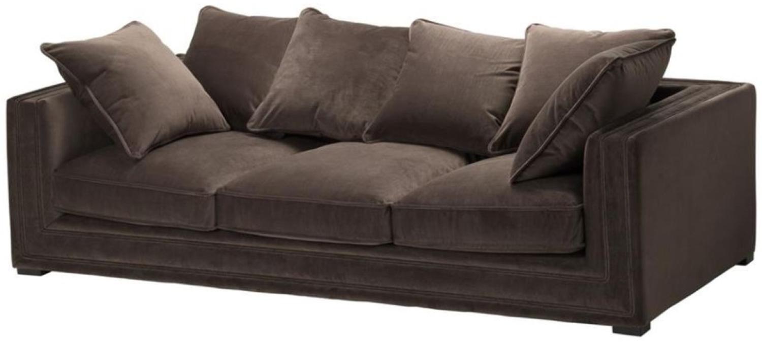 Casa Padrino Luxus Designer 3er Sofa Braun - Luxus Hotel Möbel Bild 1