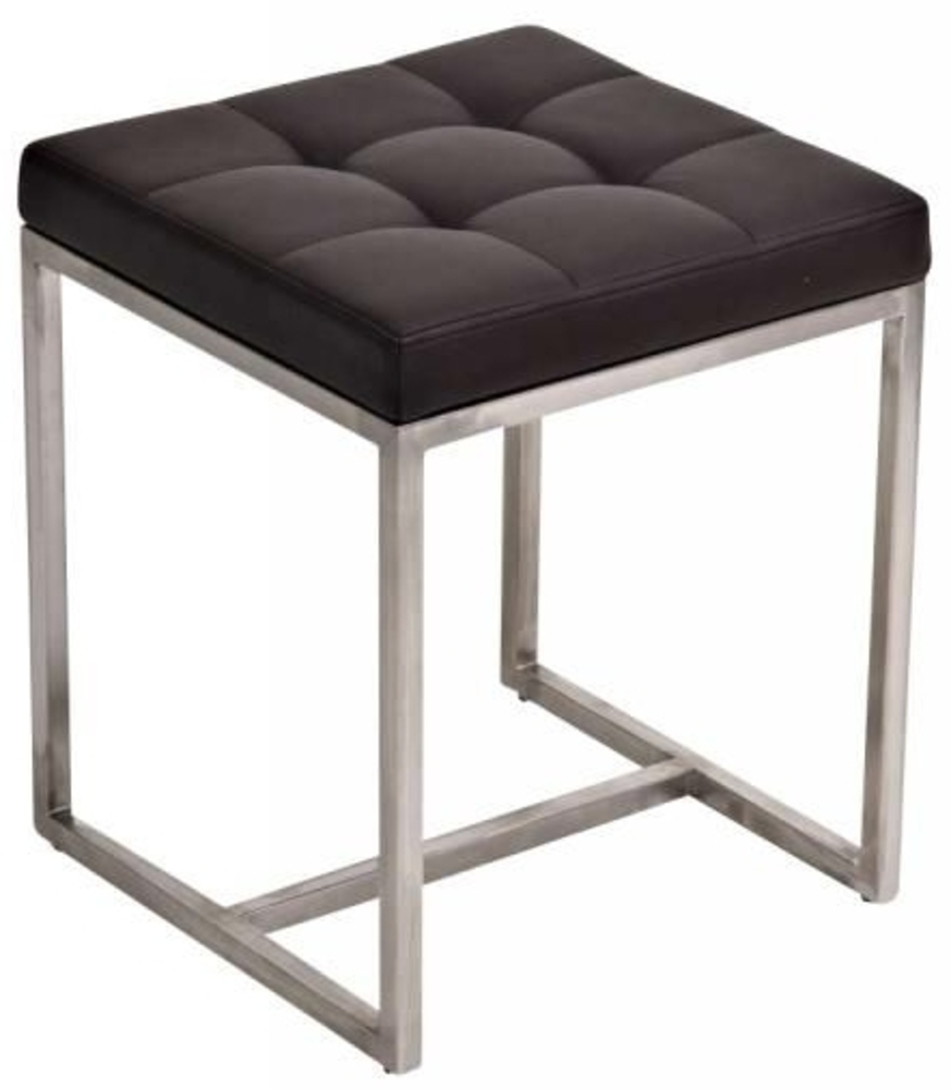 Sitzhocker - BRIT 2 - Hocker Sessel Kunstleder Braun 40x40cm Bild 1