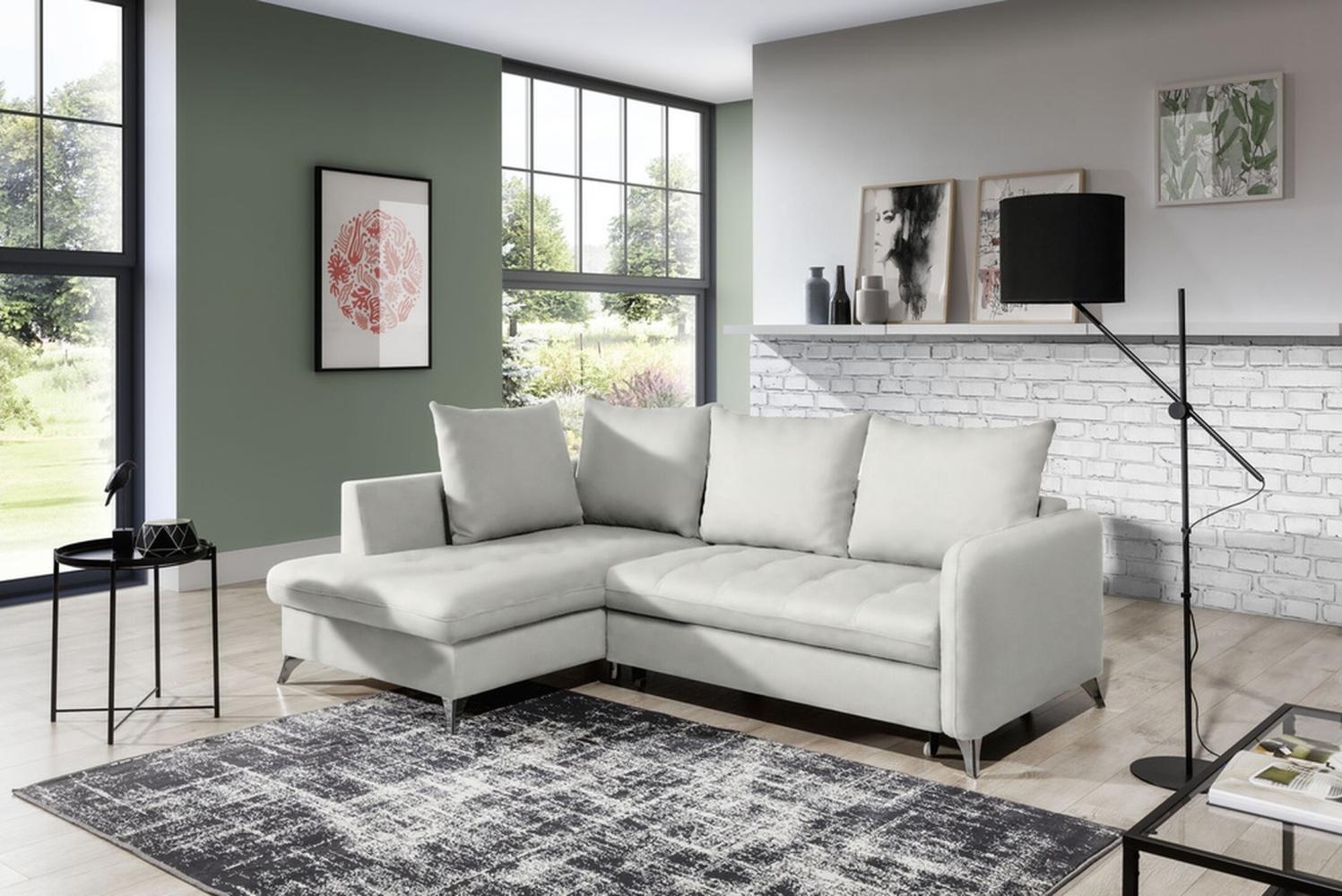 Stylefy Torello Ecksofa Kunstleder MADRYT Weiß Links Bild 1