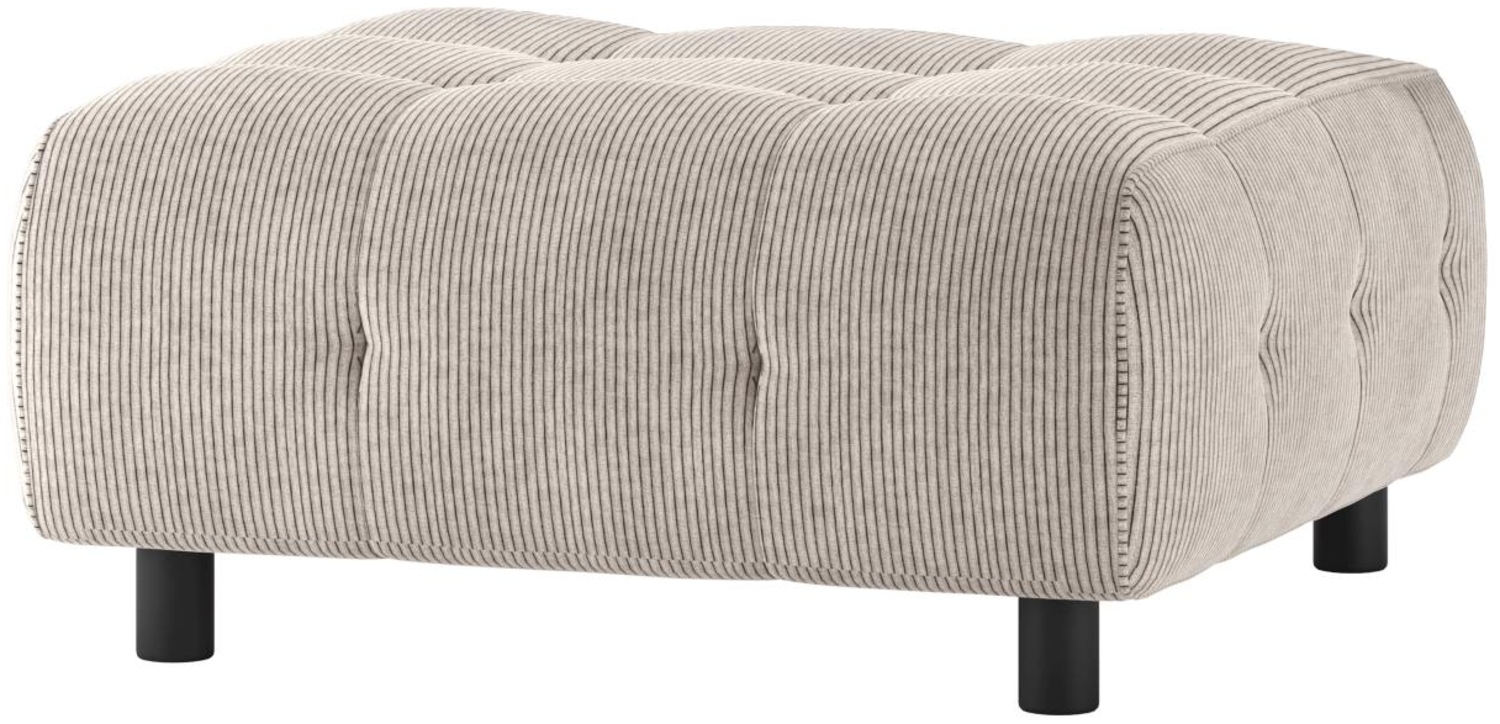 Hocker Louis aus Rippstoff, Creme Bild 1