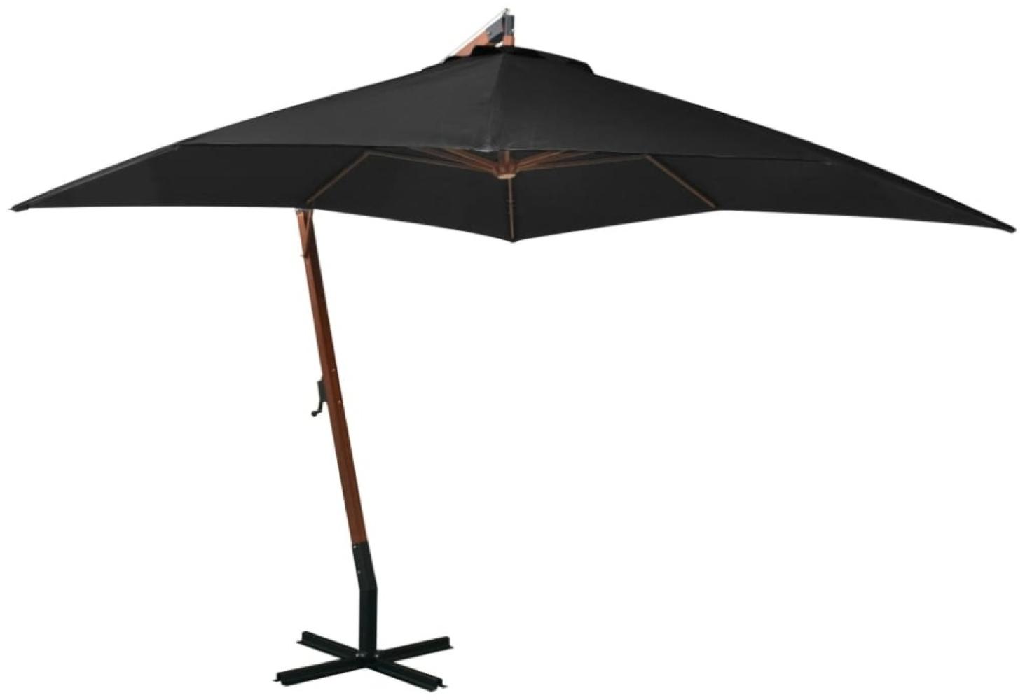 vidaXL Ampelschirm mit Mast Schwarz 3x3 m Massivholz Tanne 313778 Bild 1