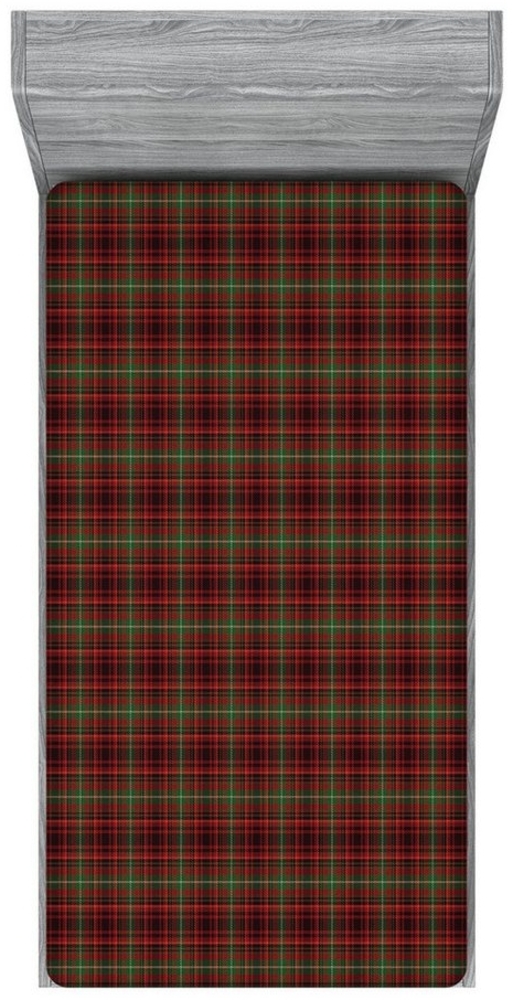 Abakuhaus Spannbettlaken Soft Dekorativer Stoff Bettwäsche Rund-um Elastischer Gummizug, Plaid Scottish Stil Illustration Bild 1