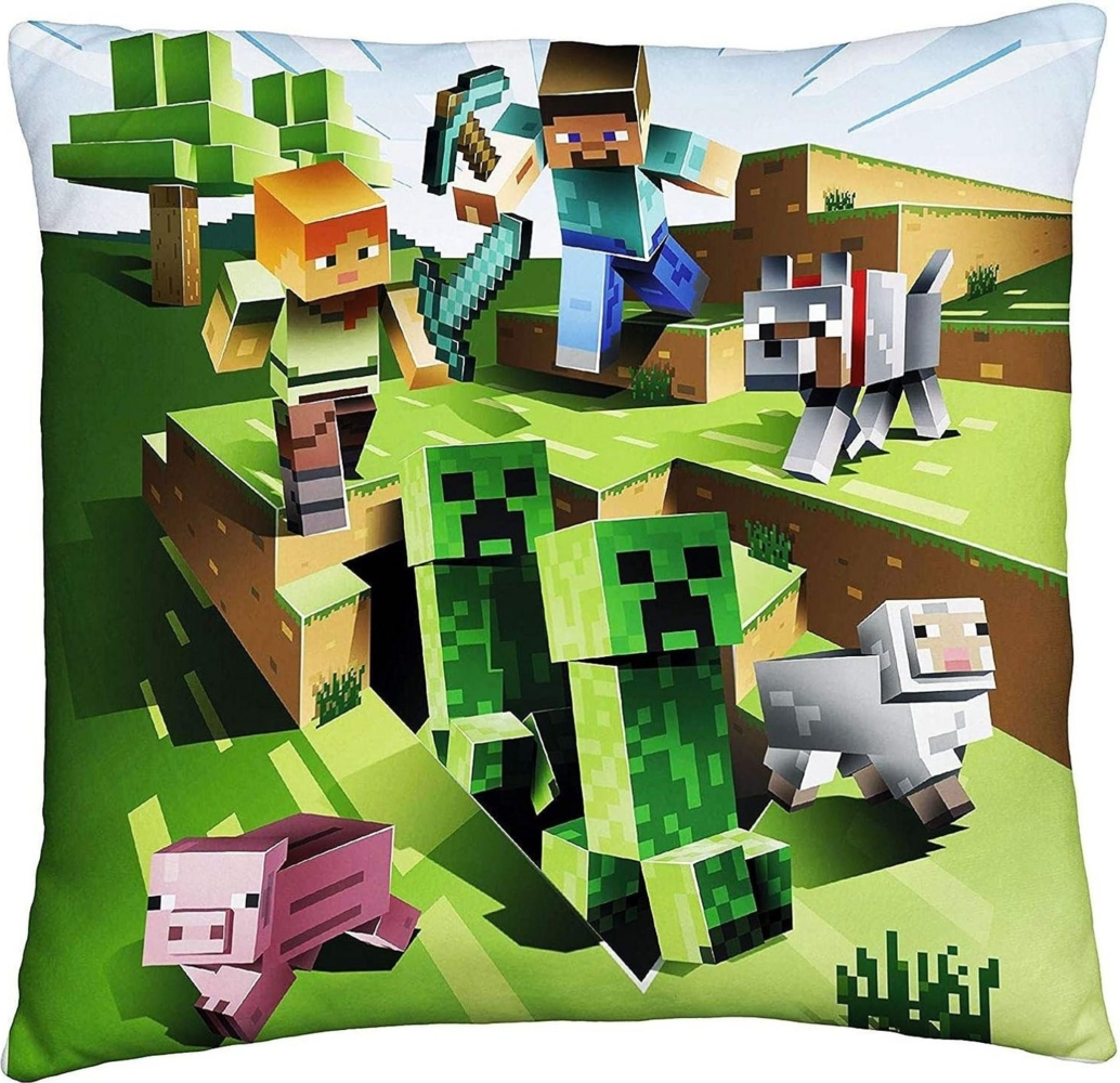 Halantex Dekokissen Mincecraft Kissen Dekokissen Kinderkissen 40x40 cm MNC-142C Bild 1