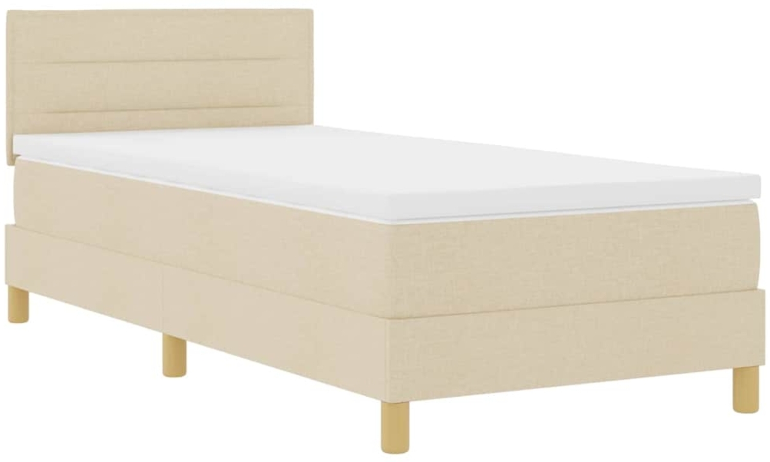 vidaXL LED Boxspringbett mit Matratze Creme 80 x 200 cm Stoff 3342322 Bild 1