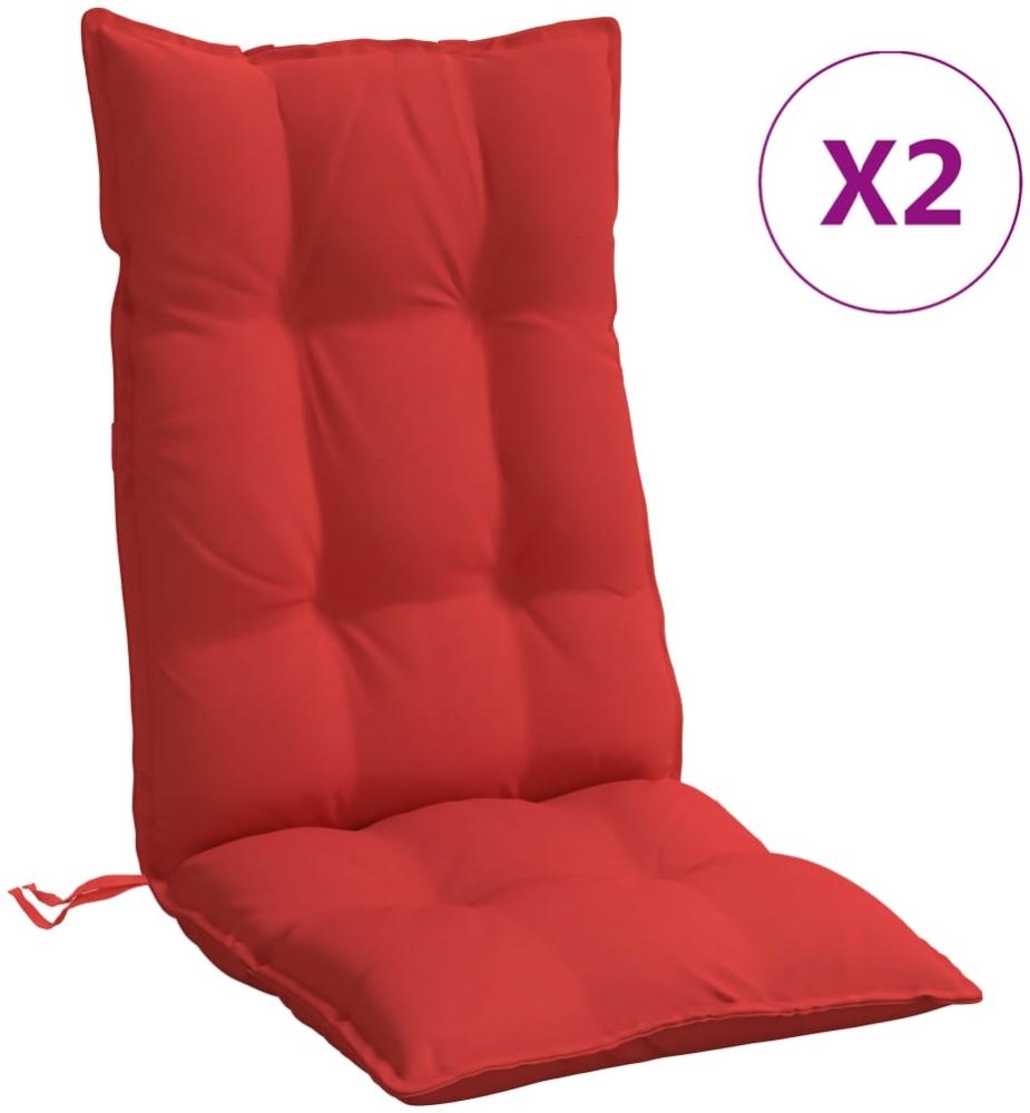 vidaXL Hochlehner-Auflagen 2 Stk. Rot Oxford-Gewebe 377620 Bild 1