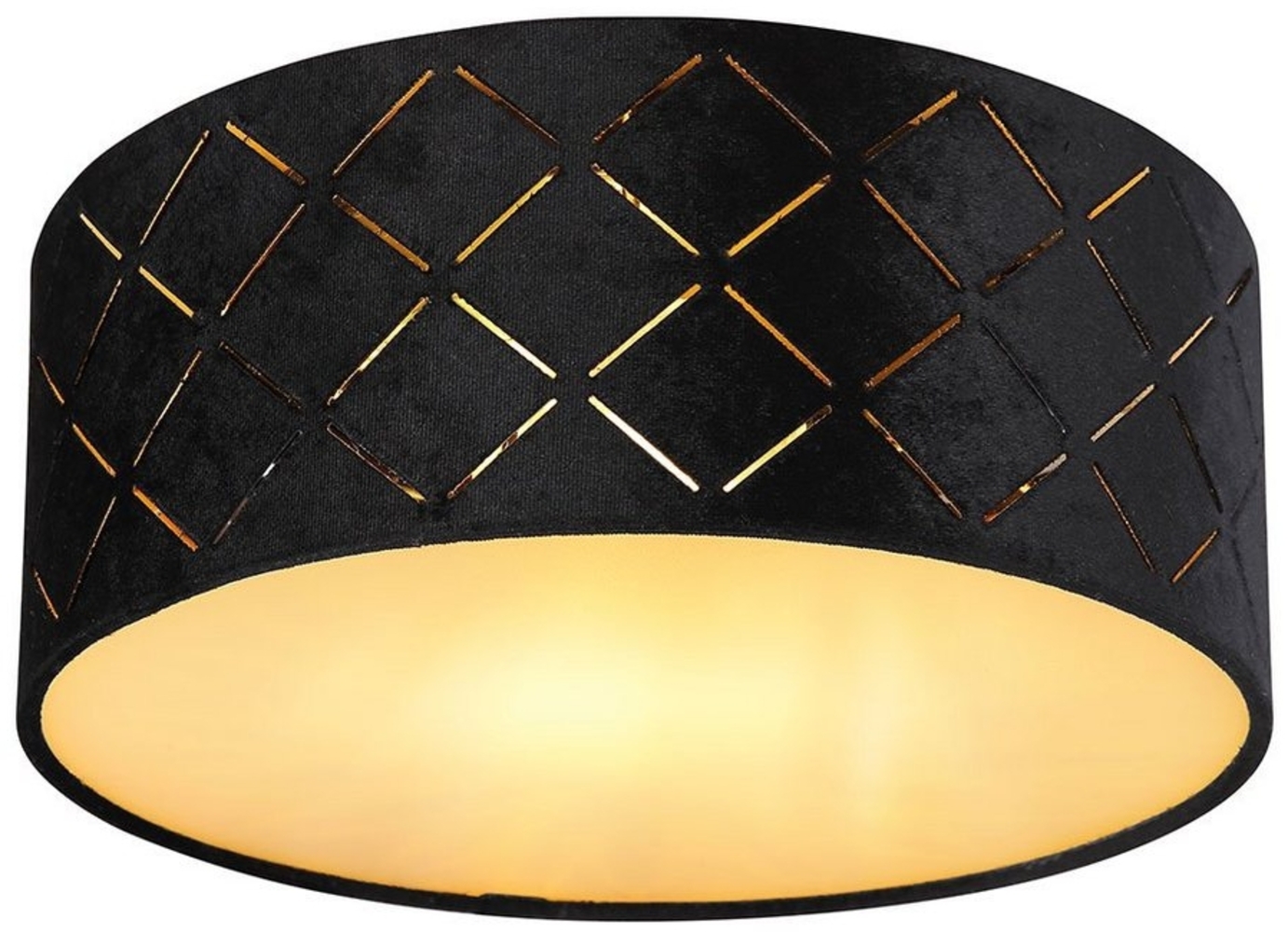 Deckenleuchte, schwarz, Samt, Dekorstanzungen, 26 cm Bild 1