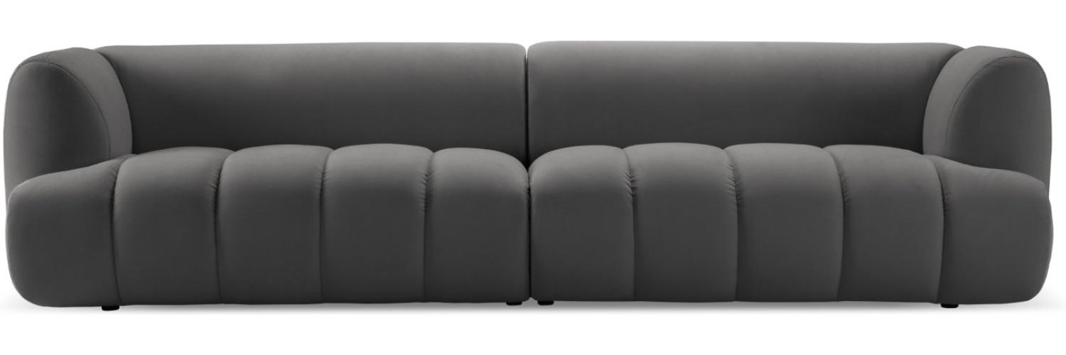 Micadoni Modulares Sofa Harry 4-Sitzer Samtstoff Zement Bild 1