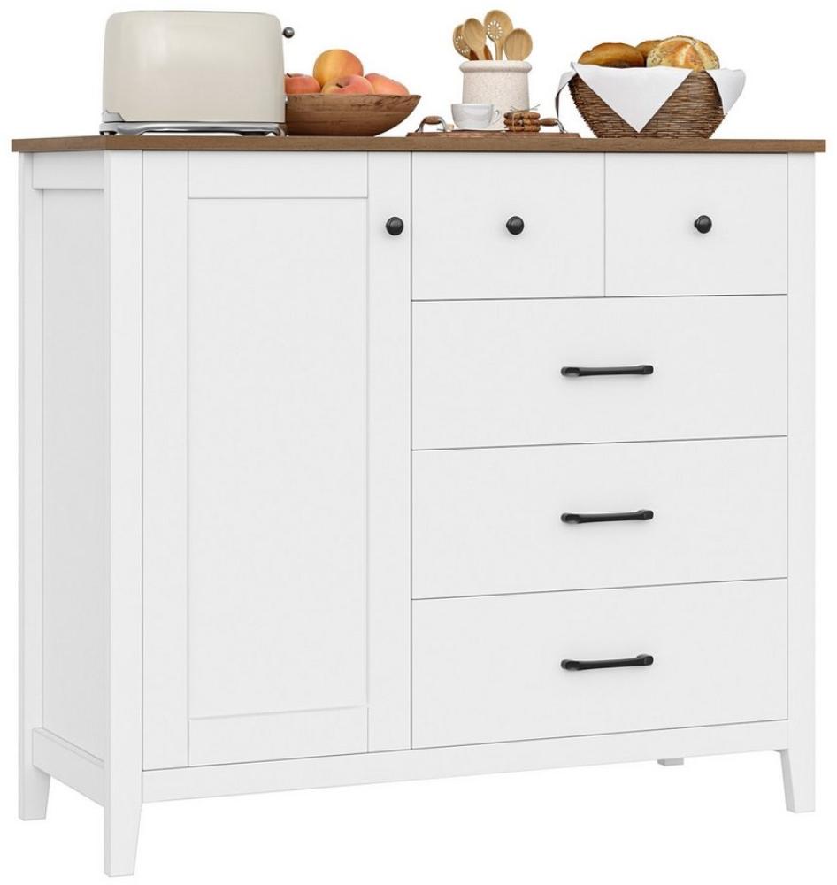 HOMECHO Buffet Sideboard, Küchenschrank mit 5 Schubladen und 1 Tür Bild 1