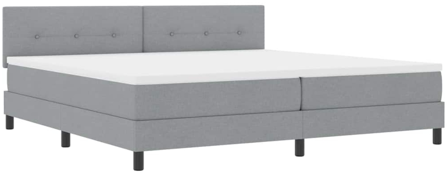vidaXL Boxspringbett mit Matratze Hellgrau 200 x 200 cm Stoff 3342233 Bild 1