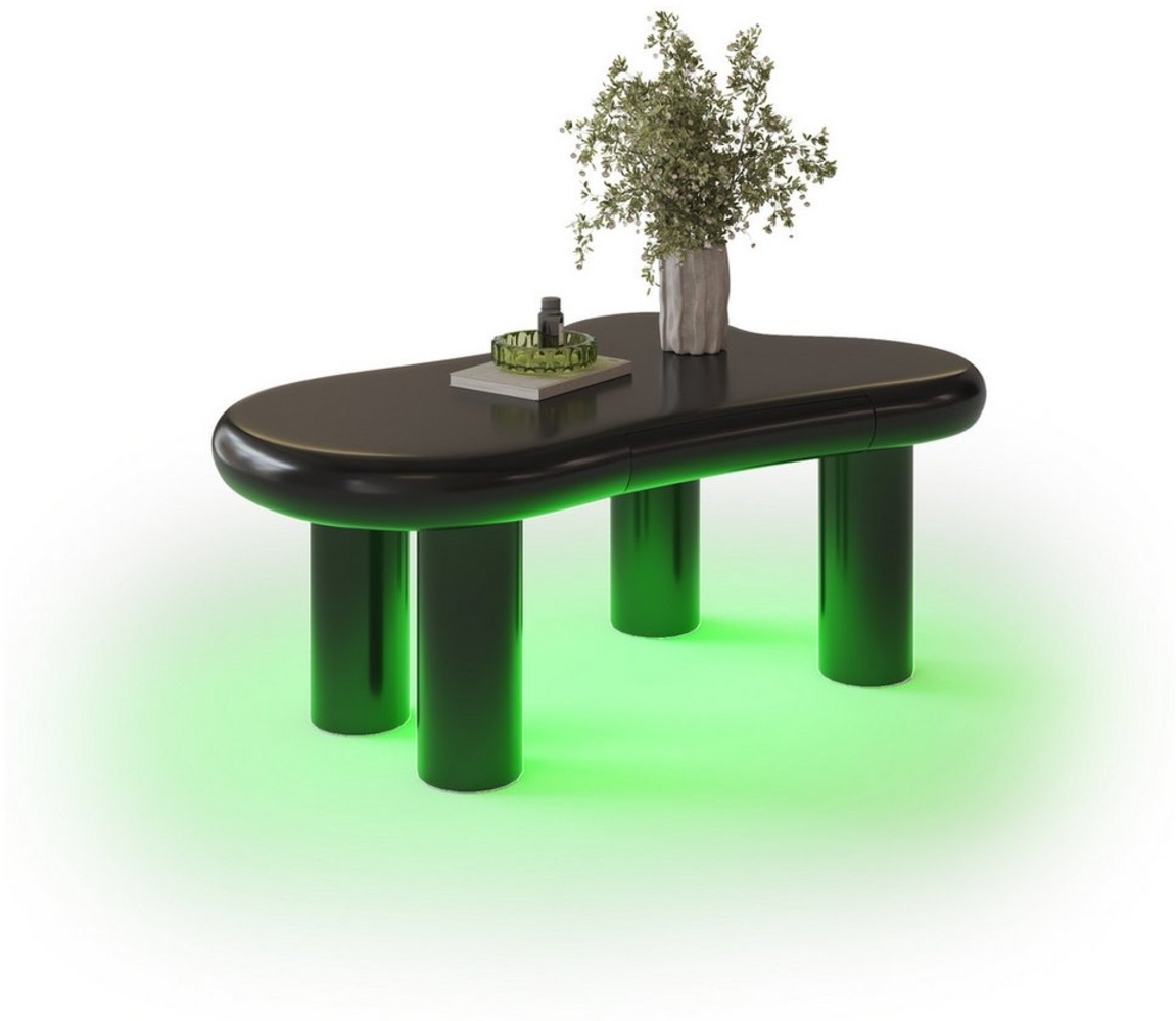 Merax Couchtisch Wolke (98x65,5x40 cm, 1-St), Beistelltisch Scandi Wohnzimmertisch Kaffetisch mit LED und Schublade Bild 1