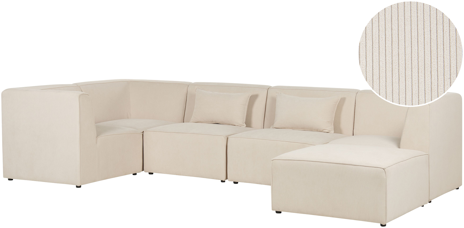 Sofa mit Ottomane LEMVIG Helles Beige Bild 1