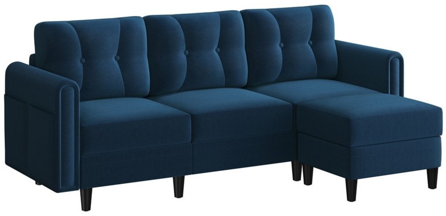 Yaheetech Sofa 3-Sitzer Sofa mit Ottomane, Ecksofa Eckcouch in L-Form Rechts/Links Bild 1