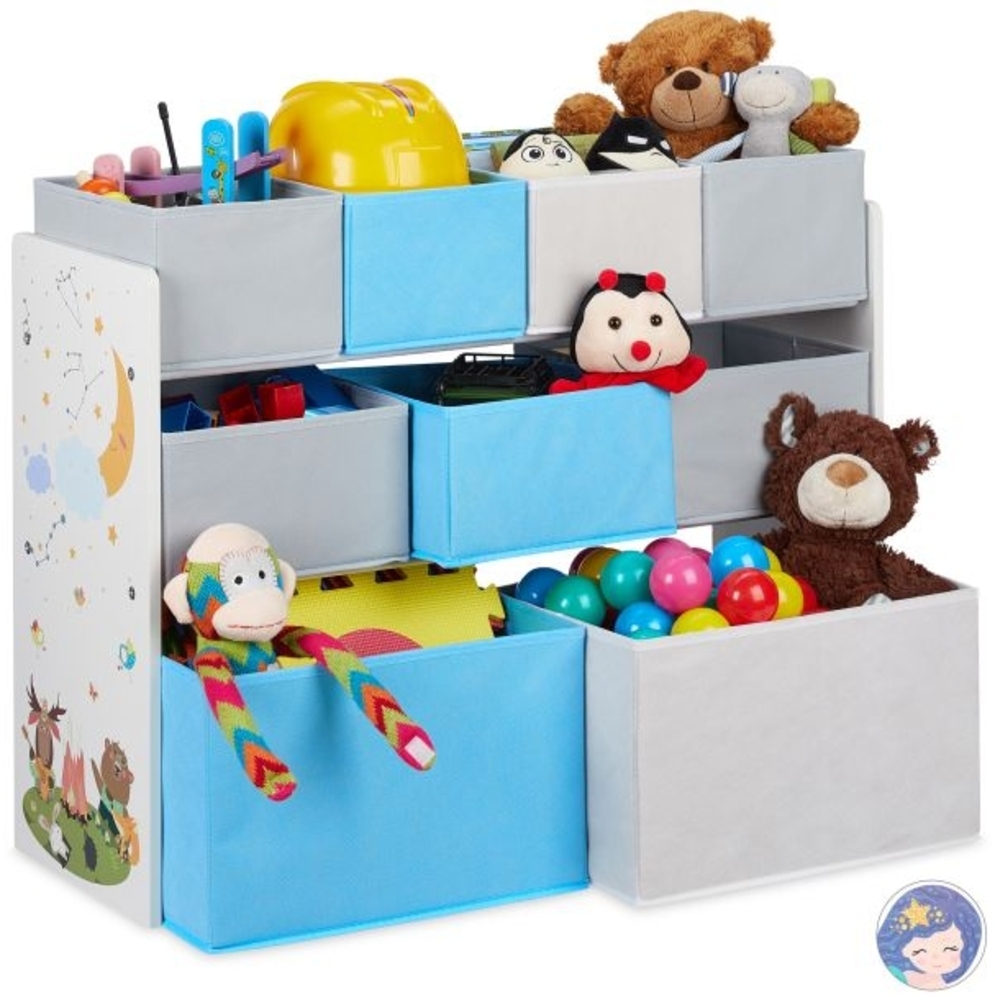 Kinderregal mit Motiv und 9 Boxen Bild 1