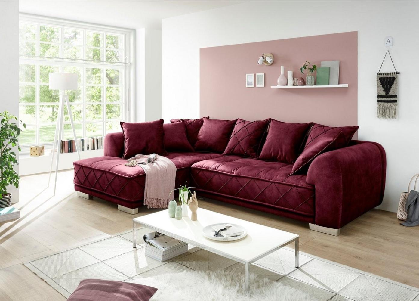 Bega Ecksofa SENTINA L-Sofa Stoff Samtoptik violett inkl. Kissen Bild 1